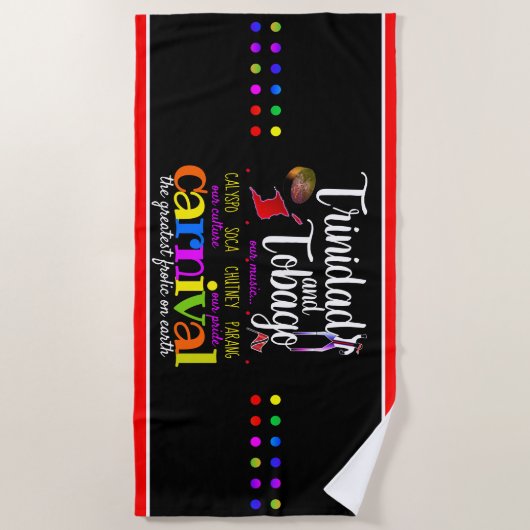 Trinidad & Tobago - Onze cultuur Onze trots (ZWART Strandlaken (Voorkant)