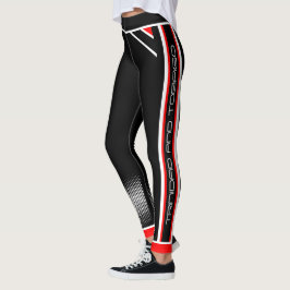Trinidad & Tobago op (Rood Wit Zwart) Leggings