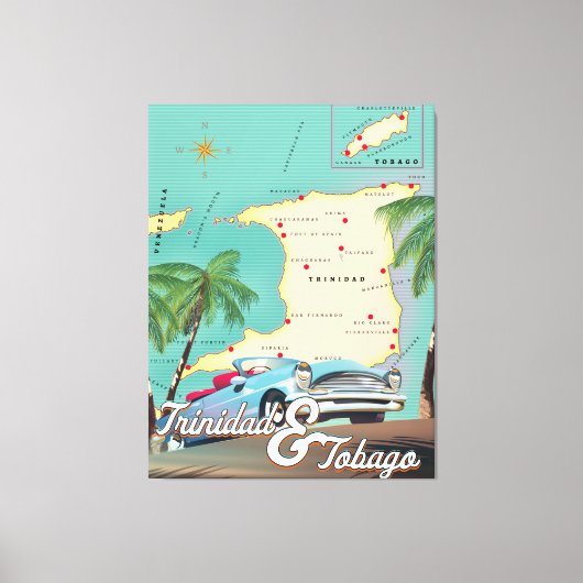 Trinidad & Tobago-reisposter Canvas Afdruk (Voorkant)