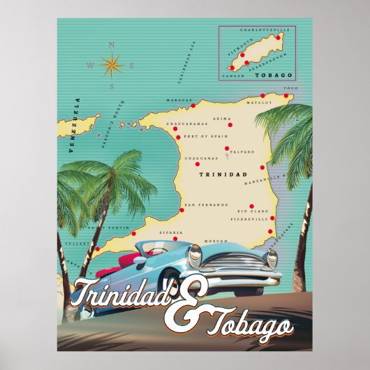 Trinidad & Tobago-reisposter Poster (Voorkant)