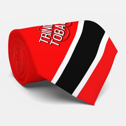 Trinidad & Tobago (Rood) Stropdas (Opgerold)