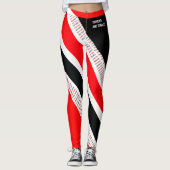 TRINIDAD & TOBAGO ROOD WIT & ZWART T&T PATRIOT LEGGINGS (Voorkant)