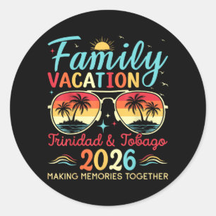 Trinidad Tobago strand vakantie met het gezin 2026 Ronde Sticker