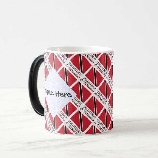 Trinidad - Tobago Trinidadian Flag Tiled Personal Magische Mok (Voorkant links)