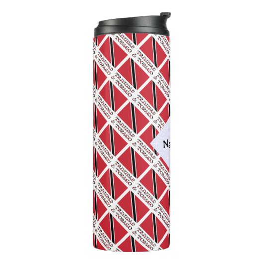 Trinidad Tobago Trinidadian Flag Tiled Personalize Thermosbeker (Gedraaid links)
