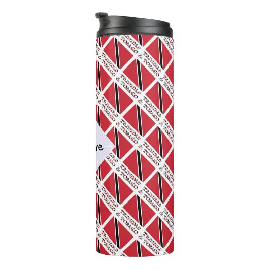Trinidad Tobago Trinidadian Flag Tiled Personalize Thermosbeker (Geroteerd rechts)