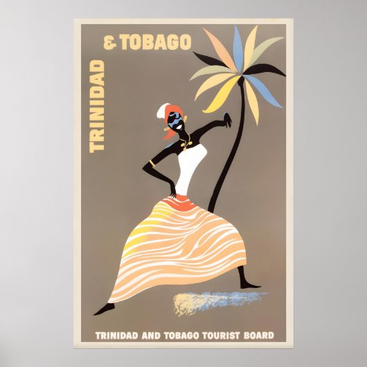Trinidad Tobago Vintage Reisposter Print (Voorkant)