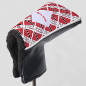 Trinidad Tobago Vlag betegeld rood Personalisatie Golfheadcover (3/4 voorkant)