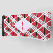 Trinidad Tobago Vlag betegeld rood Personalisatie Golfheadcover (Voorkant)