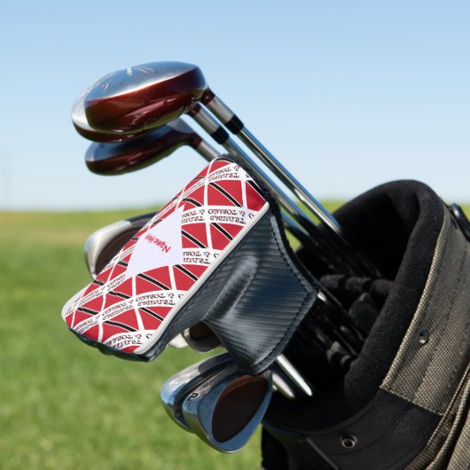 Trinidad Tobago Vlag betegeld rood Personalisatie Golfheadcover (Insitu)