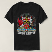 Trinidad Tobago Vlag Emblem Diego Martin Crest T-shirt (Design voorkant)