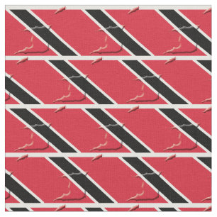 TRINIDAD TOBAGO Vlag Kaart Overzicht Stof