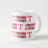 TRINIDAD TOBAGO VLAG Monogram Grote Koffiekop (Voorkant rechts)