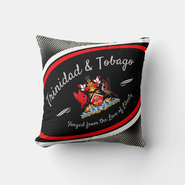 Trinidad & Tobago Wapenschild Witte Dot Patroon Kussen (Voorkant)
