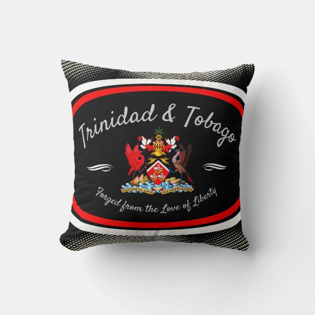 Trinidad & Tobago Wapenschild Witte Dot Patroon Kussen (Voorkant)
