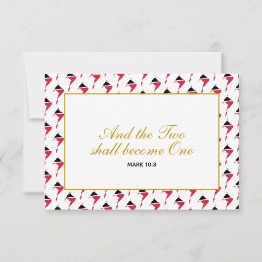 TRINIDAD TOBAGO Wedding RSVP-reactiekaart RSVP Kaartje (Achterkant)