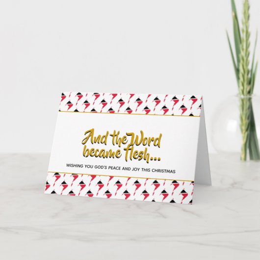TRINIDAD & TOBAGO Woord werd vlees kerst Feestdagen Kaart (Voorkant)