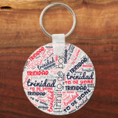 Trinidad Trini tegen de beenwoordwolk Sleutelhanger (Voorkant)