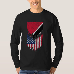 Trinidadiaanse Amerikaanse vlaggen scheurden Trini T-shirt