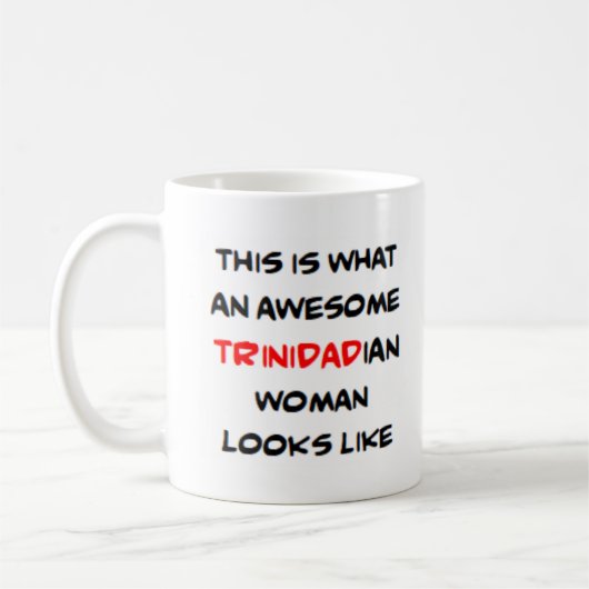 Trinidadiaanse vrouw, geweldig koffiemok (Links)