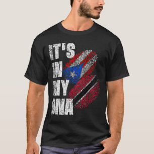 Trinidadian en Boricua Mix DNA-vlagwerelderfgoed T-shirt