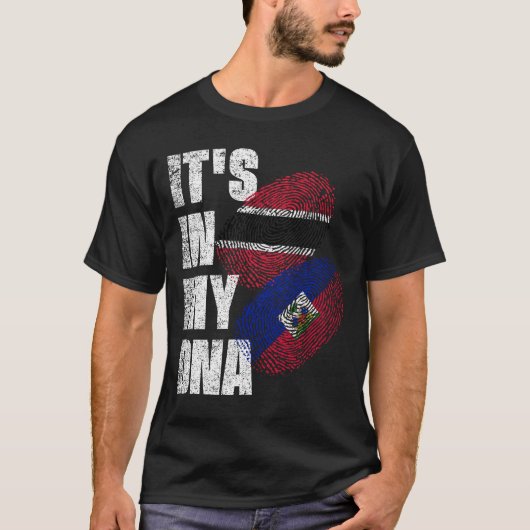 Trinidadian en Haïtiaanse Mix-DNA-vlag erfgoed T-shirt (Voorkant)