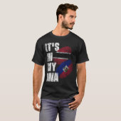 Trinidadian en Haïtiaanse Mix-DNA-vlag erfgoed T-shirt (Voorkant volledig)