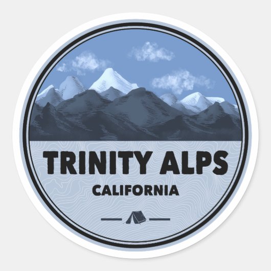 Trinity Alps Californië Kamperen Ronde Sticker (Voorkant)