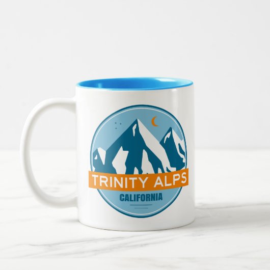 Trinity Alps Californië Tweekleurige Koffiemok (Links)