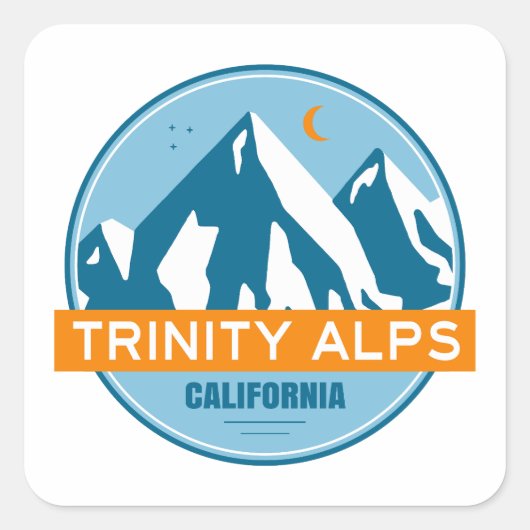 Trinity Alps Californië Vierkante Sticker (Voorkant)