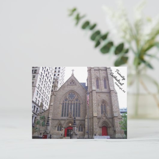 Trinity Cathedral in het centrum van Pittsburgh, P Briefkaart (Staand voorkant)