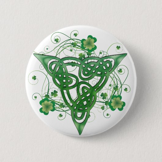 Trinity Celtic Clovers Ronde Button 5,7 Cm (Voorkant)