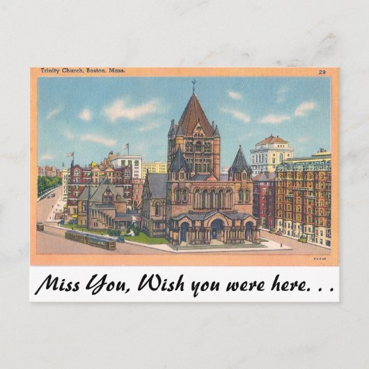 Trinity Church, Boston, Massachusetts Briefkaart (Voorkant)