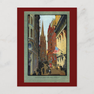 Trinity Church en Wall Street Briefkaart