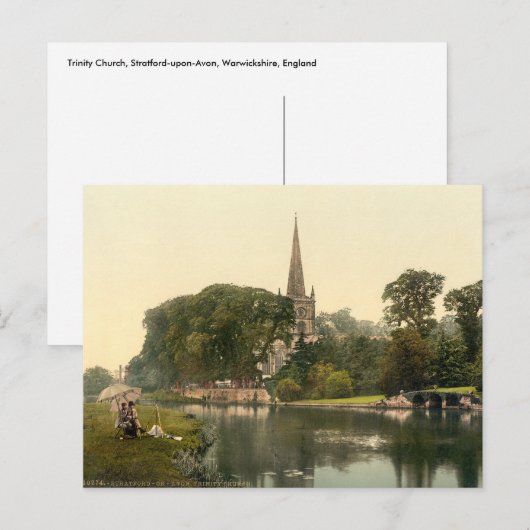 Trinity Church I, Stratford-upon-Avon, Engeland Briefkaart (Voorkant / Achterkant)
