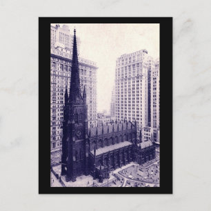 Trinity Church, Vintage van New York Briefkaart