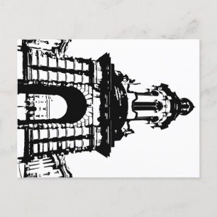 Trinity College Dublin Campanile, Zwart-wit Briefkaart