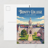 Trinity College Dublin Ierland Briefkaart (Voorkant / Achterkant)