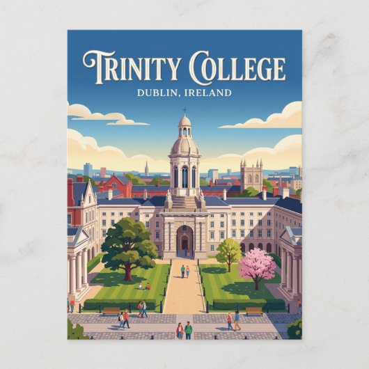 Trinity College Dublin Ierland Briefkaart (Voorkant)