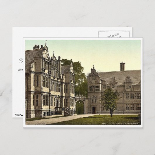 Trinity College, Oxford, Engeland, zeldzame Photoc Briefkaart (Voorkant / Achterkant)