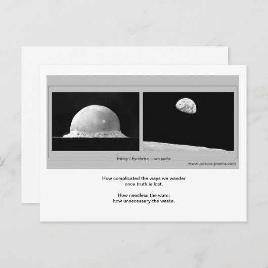 TRINITY / EARTHRISE: twee paden Briefkaart (Voorkant / Achterkant)
