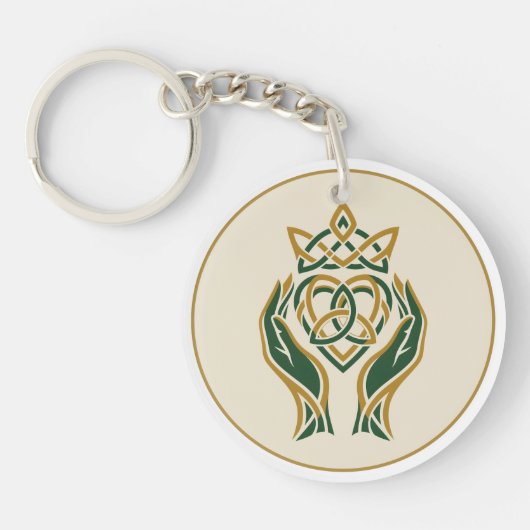 Trinity Heart Claddagh Sleutelhanger (Voorkant)