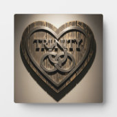 TRINITY Heart — Rustic Wooden Symbol Plaque Fotoplaat (Voorkant)