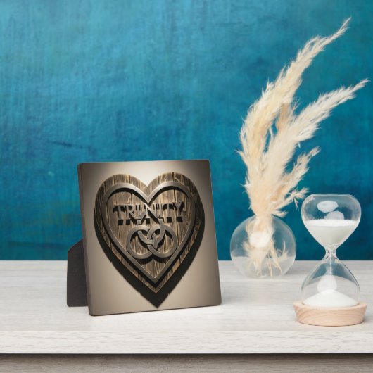 TRINITY Heart — Rustic Wooden Symbol Plaque Fotoplaat (Insitu)