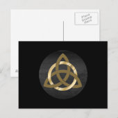 Trinity Knot Celtic Black Gold Briefkaart (Voorkant / Achterkant)