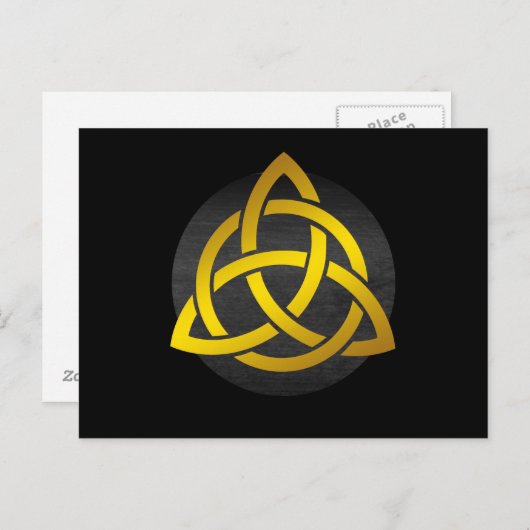 Trinity Knot Celtic Black Gold Briefkaart (Voorkant / Achterkant)