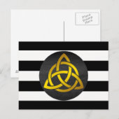 Trinity Knot Celtic Black Gold Striped Briefkaart (Voorkant / Achterkant)