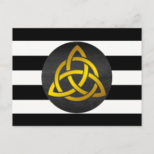 Trinity Knot Celtic Black Gold Striped Briefkaart