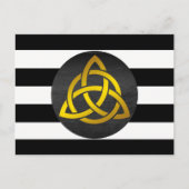 Trinity Knot Celtic Black Gold Striped Briefkaart (Voorkant)