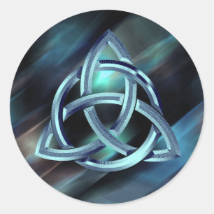 Trinity Knot Celtic Blue Metal Glitter Ronde Sticker